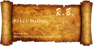 Ritzl Bulcsú névjegykártya